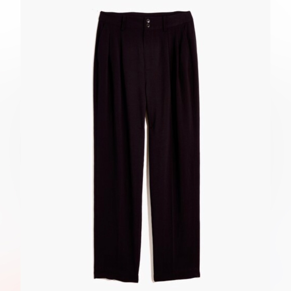 Madewell Drapey Pleated Taper Wide-Leg Pants